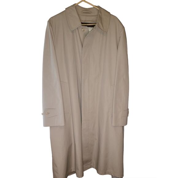 Towne London Fog Mens Trench Coat Size 42 Reg Lined Button Up - Picture 1 of 8